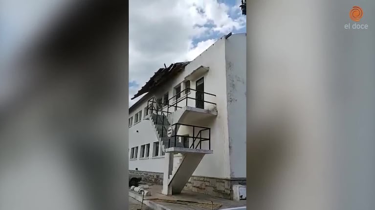 Se voló parte del techo de la Escuela de Suboficiales en Córdoba