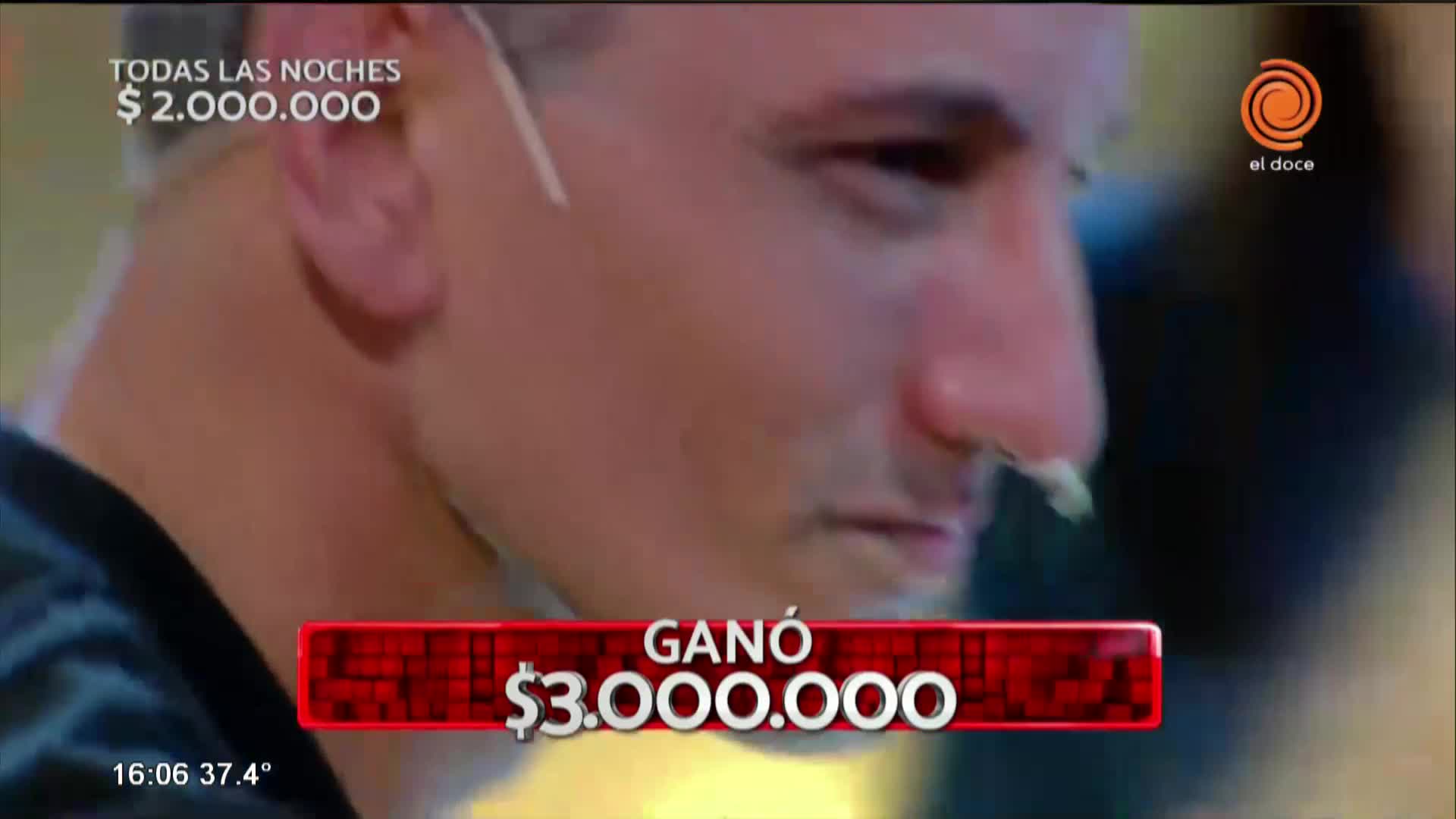 Se quebró al ganar el tercer millón en Los 8 escalones