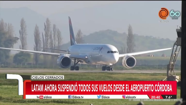Latam suspendió todos sus vuelos desde el Aeropuerto de Córdoba
