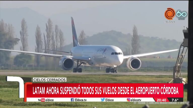Latam suspendió todos sus vuelos desde el Aeropuerto de Córdoba