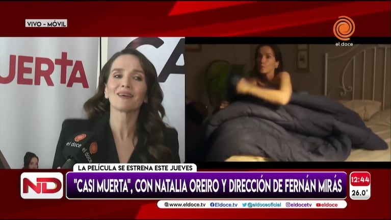 Natalia Oreiro y Fernán Mirás promocionaron Casi Muerta, su nueva película