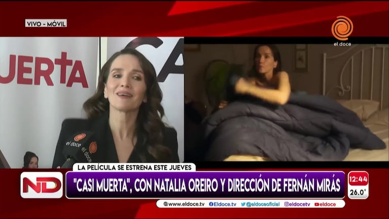 Natalia Oreiro y Fernán Mirás promocionaron Casi Muerta, su nueva película