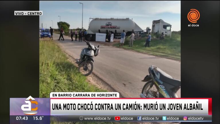 Murió un motociclista al chocar contra un camión
