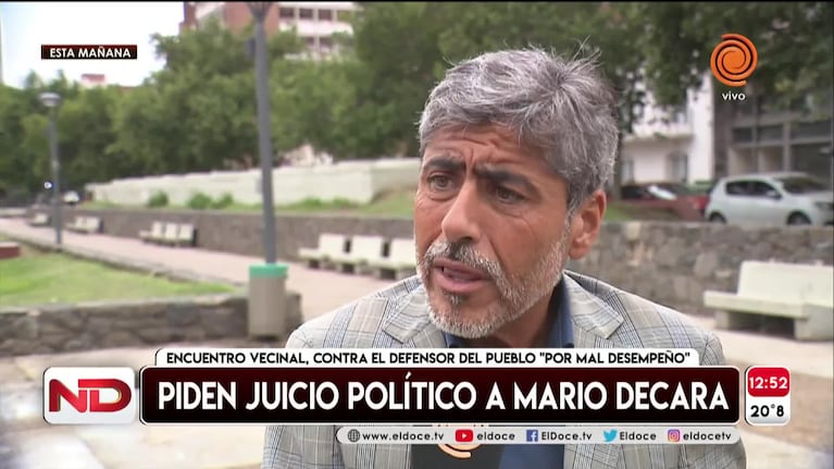 Encuentro Vecinal pidió juicio político para Mario Decara, Defensor del Pueblo