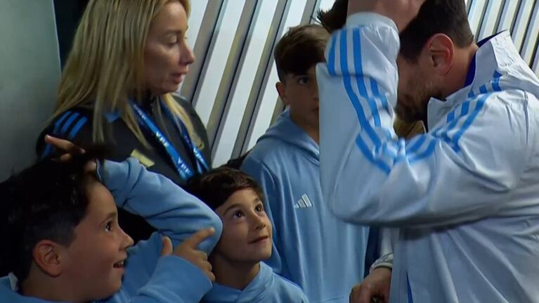 La chicana de Messi a su hijo Mateo antes de salir a la cancha: “¿Vos también?"