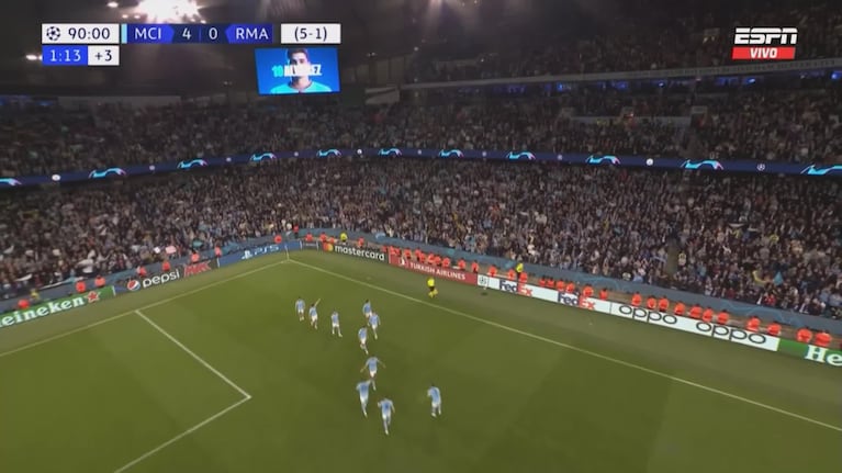 El gol de Julián Álvarez en la paliza del City al Madrid