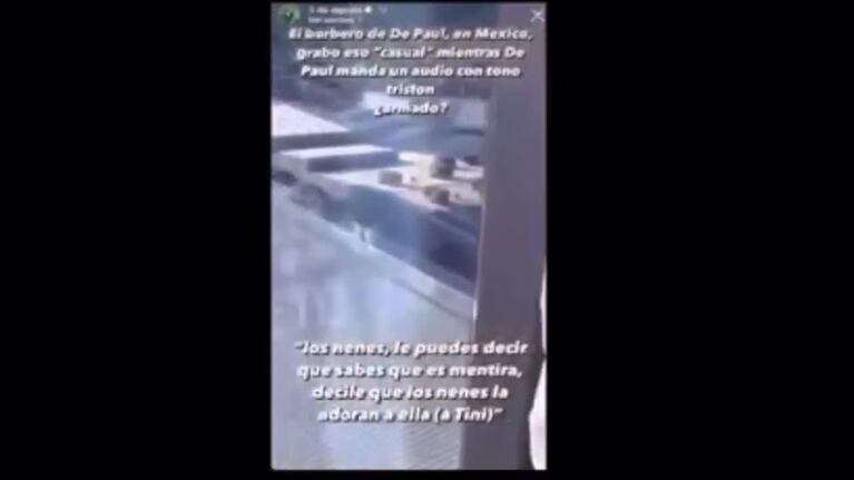 El audio de De Paul en defensa de Tini
