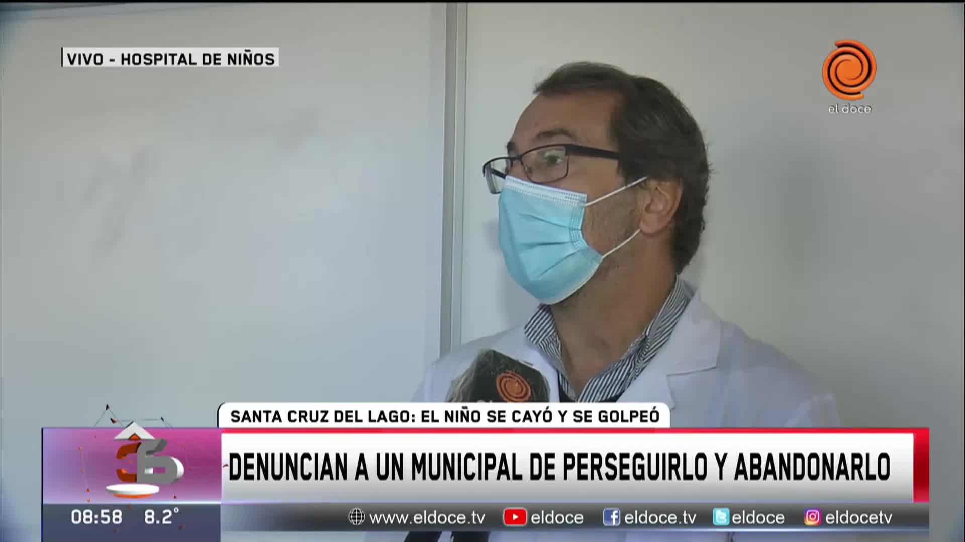 Santa Cruz del Lago: un niño está grave y denuncian a un inspector