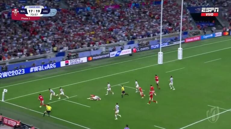El tackle salvador de Moroni para Los Pumas