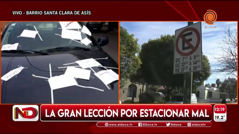 Vecinos explican por qué empapelaron el auto mal estacionado