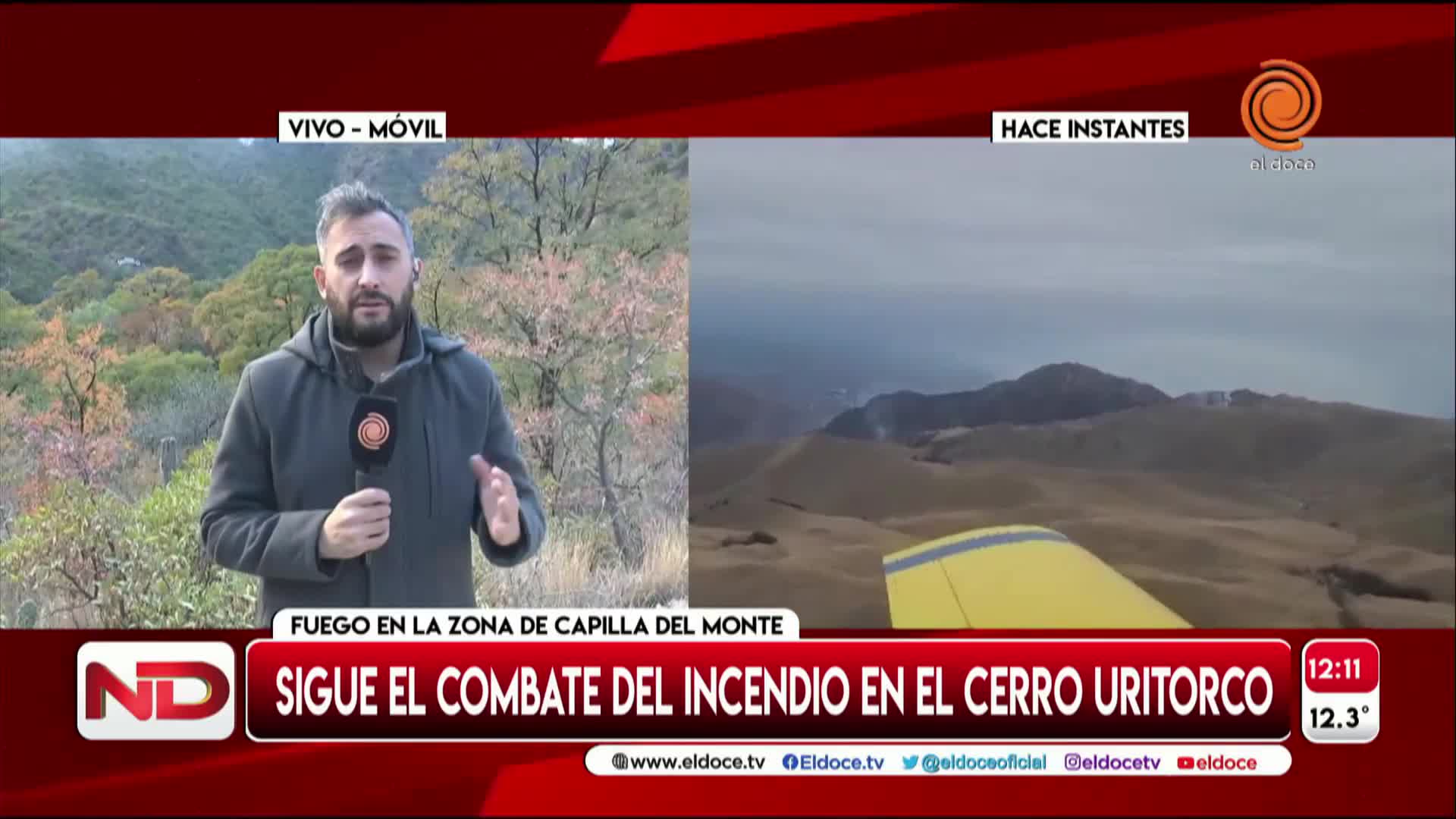 Aseguran que el incendio en el cerro Uritorco “va a seguir esta noche”