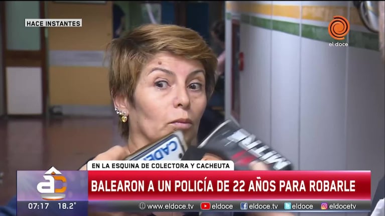 La madre del policía baleado contó que será operado