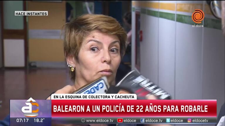La madre del policía baleado contó que será operado