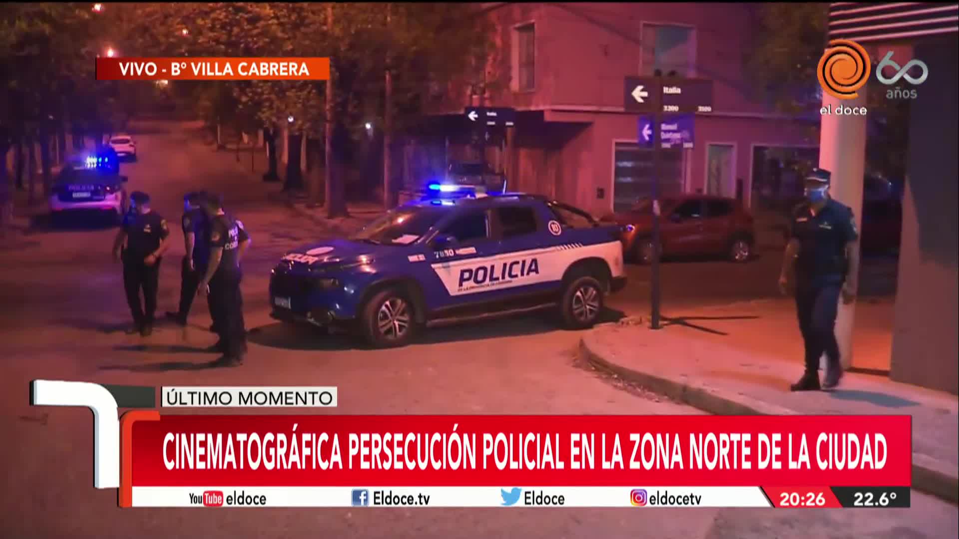 Ladrones en auto chocaron tras una persecución en Córdoba