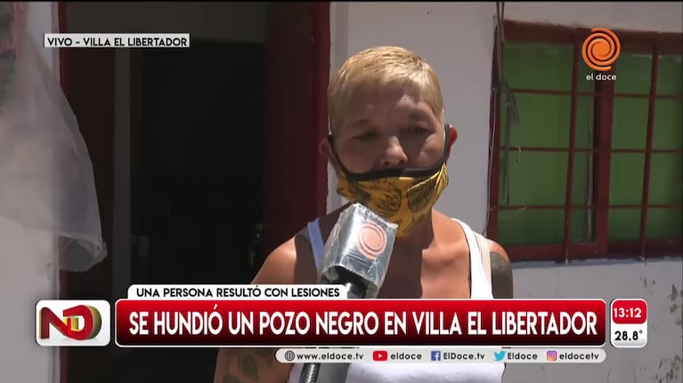 Villa El Libertador: se hundió un pozo negro y una mujer terminó herida