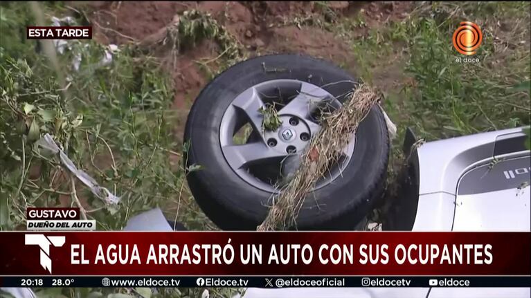 El dramático relato del conductor que desbarrancó en el temporal en Alta Gracia