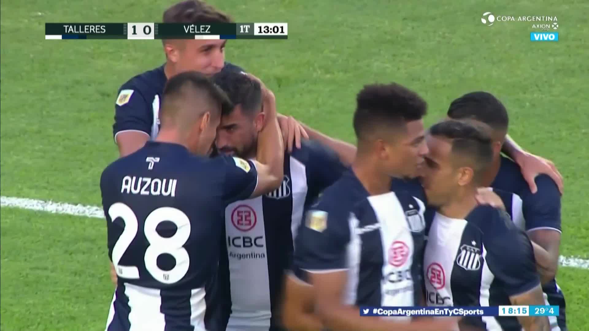 Talleres le gana a Vélez: el gol fue de Santos