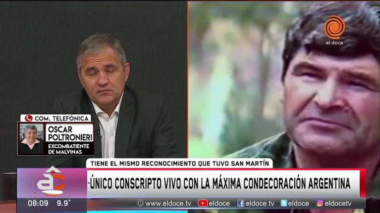 Oscar Poltronieri el veterano de Malvinas condecorado por su valor en combate