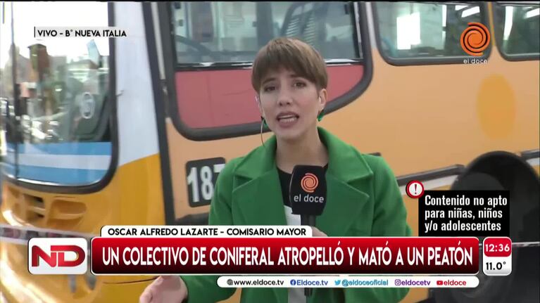 El hombre atropellado se habría caído del colectivo