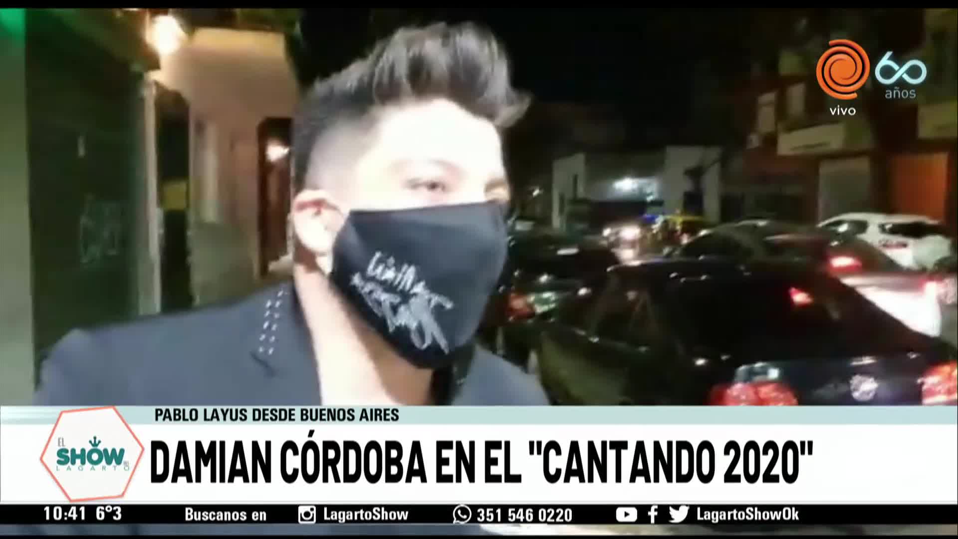 Damián Córdoba tras la apertura del Cantando 2020