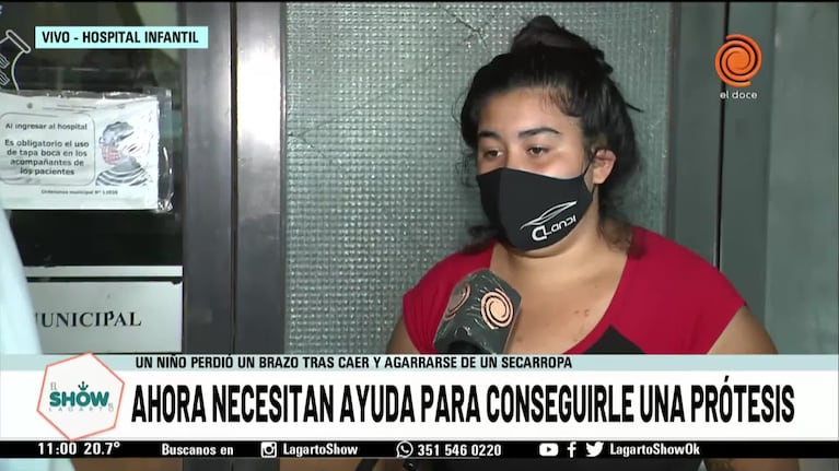 Córdoba: un secarropas le amputó el brazo a un niño