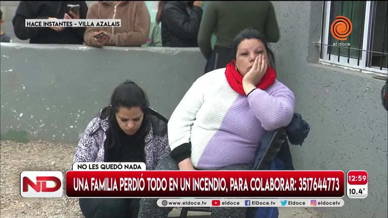 Un incendio destruyó su casa y se quedaron con lo puesto