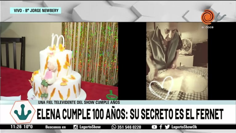 Tiene 100 años y asegura que su secreto "es el fernet"