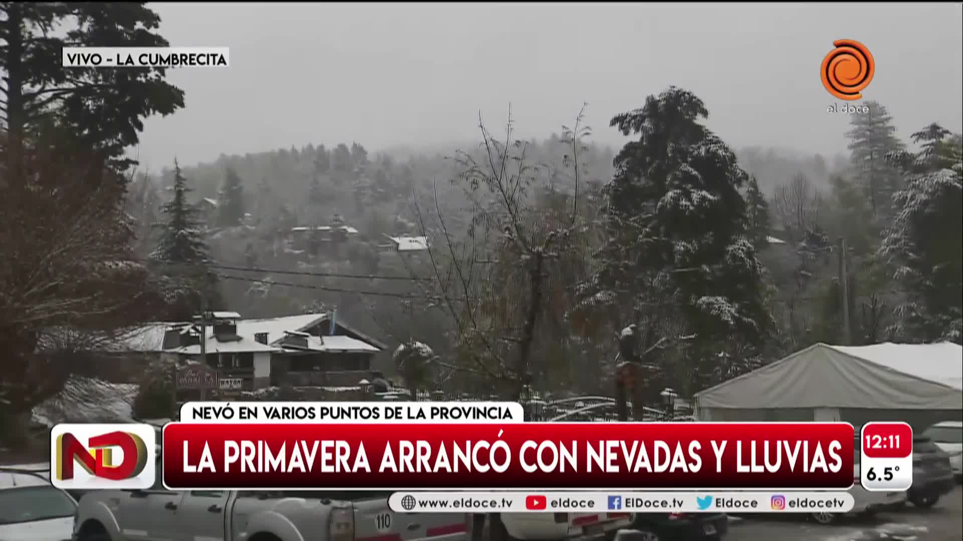 La sorpresa de los turistas por la nieve en las sierras de Córdoba
