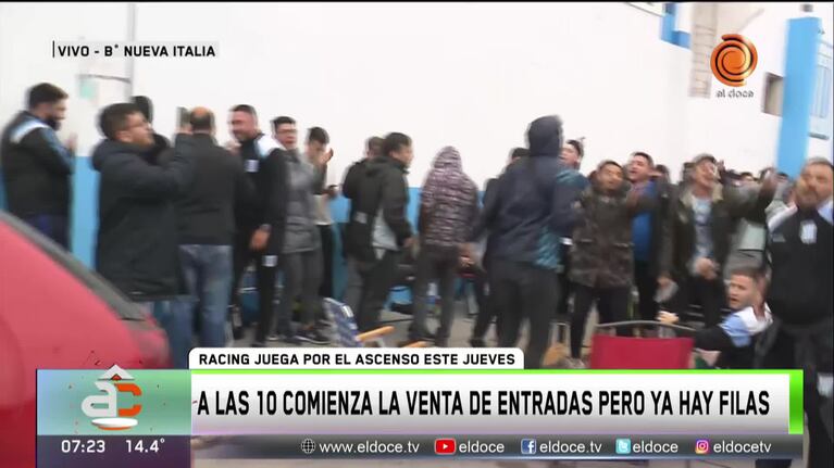 La emoción de los hinchas de Racing por el partido del ascenso