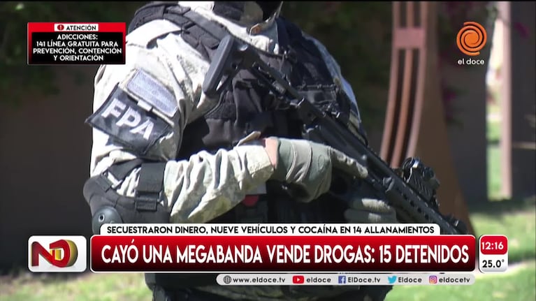 Cayó una banda narco en Córdoba: 15 detenidos