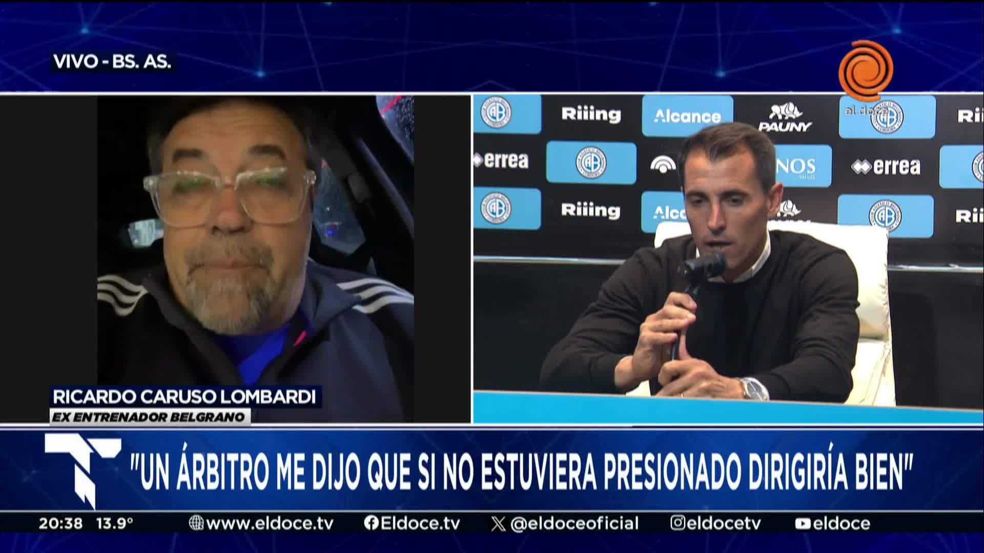 Caruso Lombardi, durísimo con la AFA y los arbitrajes contra Belgrano