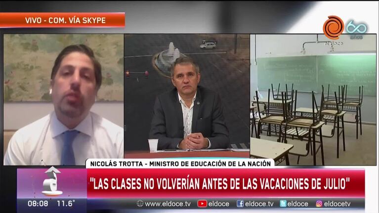 Clases y coronavirus: "No se perderá el año"
