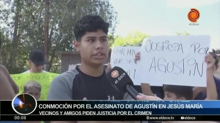 El pedido de justicia de los amigos de Agustín, el joven asesinado en Jesús María