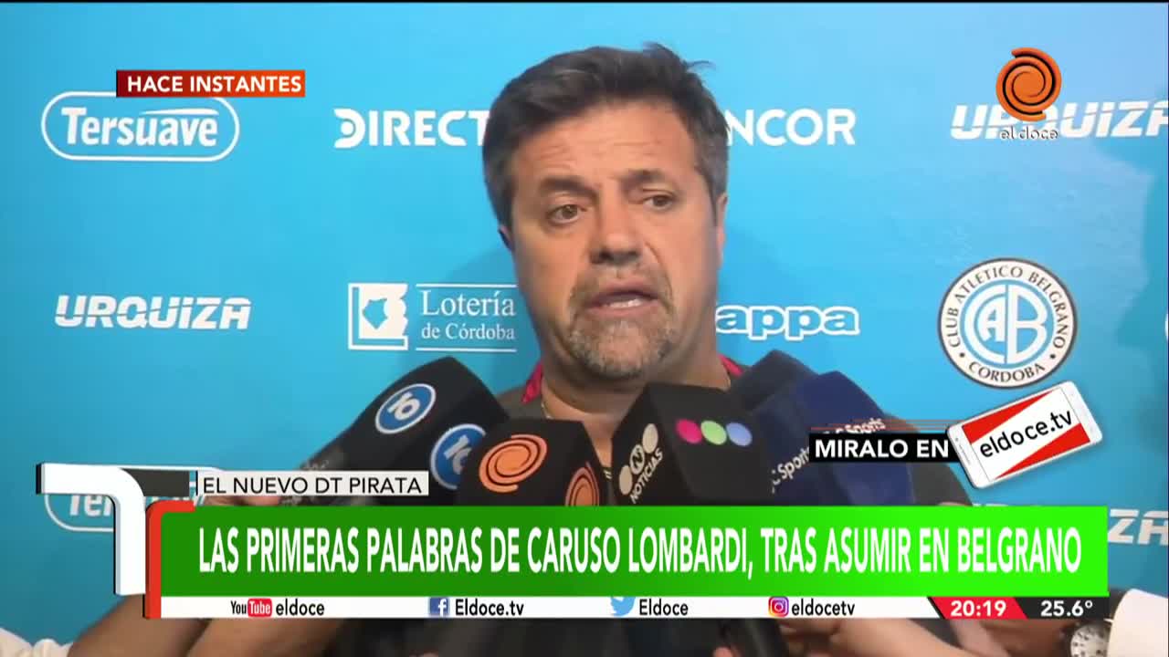 Caruso Lombardi y sus primeras declaraciones como DT de Belgrano