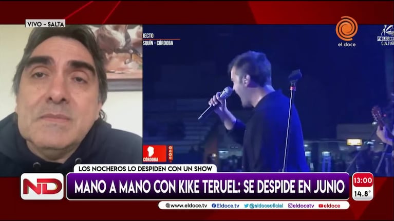 Kike Teruel se prepara su show de despedida de Los Nocheros