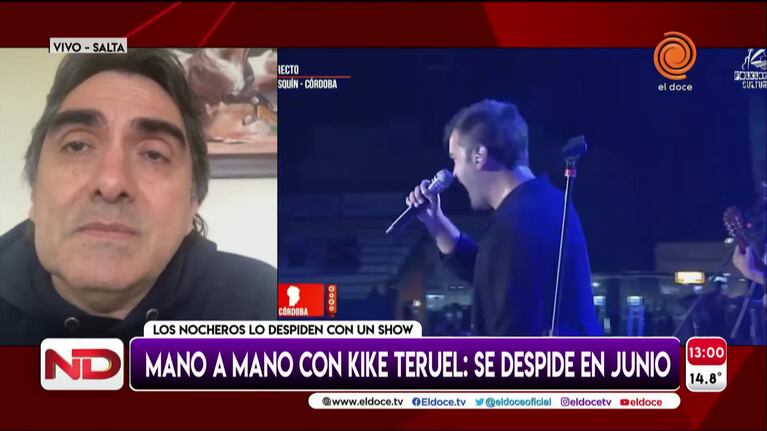 Kike Teruel se prepara su show de despedida de Los Nocheros