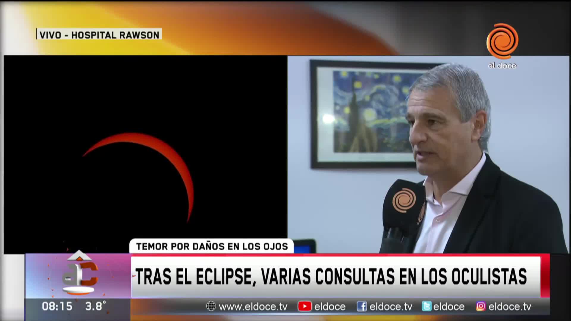 Ya hay consultas por molestias en los ojos después del eclipse