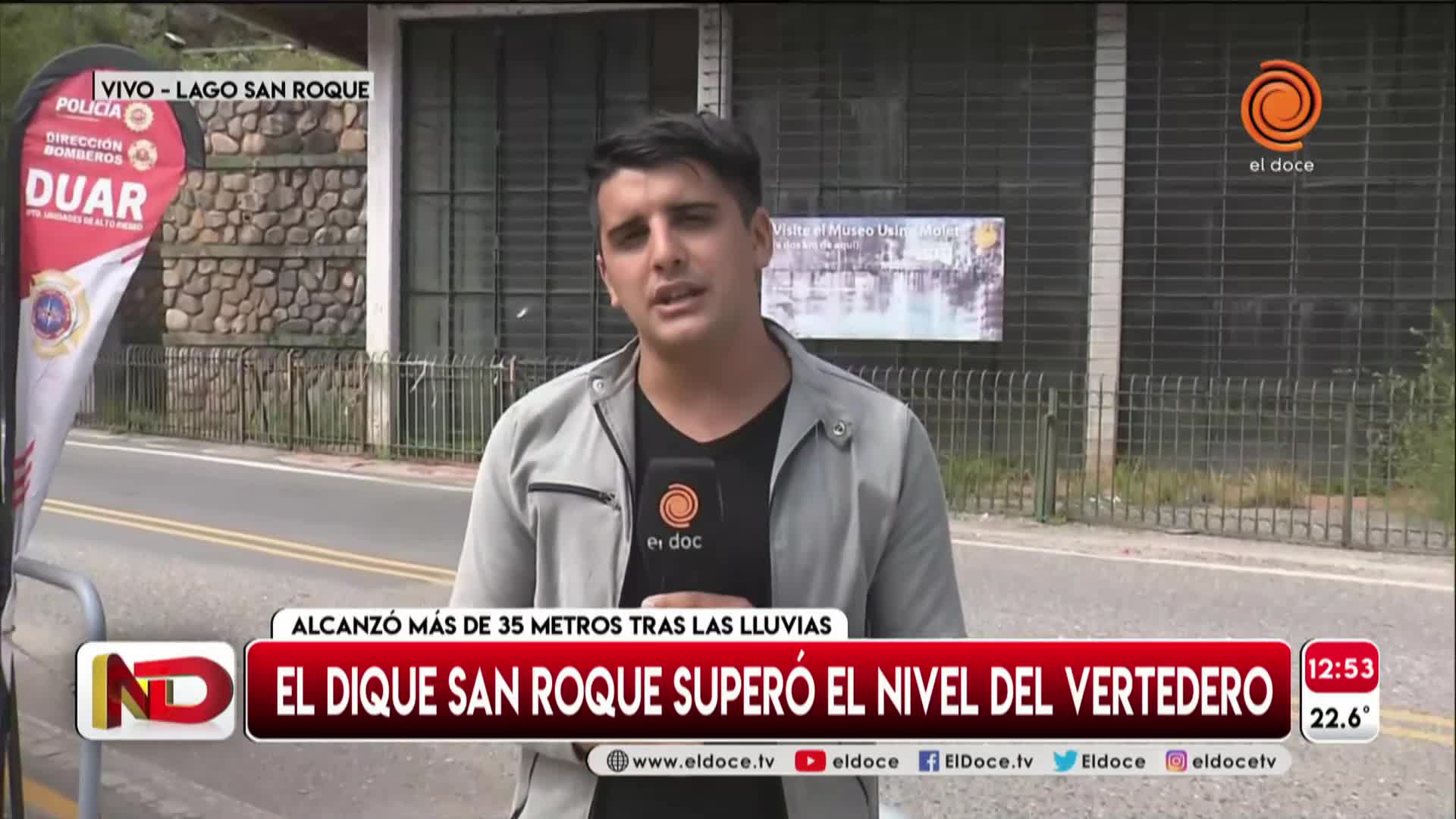 Así está el dique San Roque tras superar el nivel del vertedero