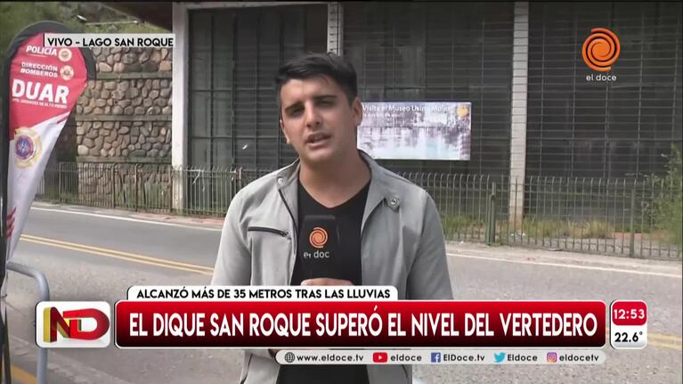 Así está el dique San Roque tras superar el nivel del vertedero