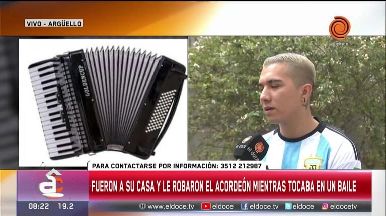 Le robaron el acordeón mientras tocaba en un baile