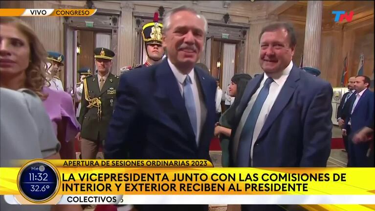 Así recibió Cristina Kirchner a Alberto Fernández en el Congreso