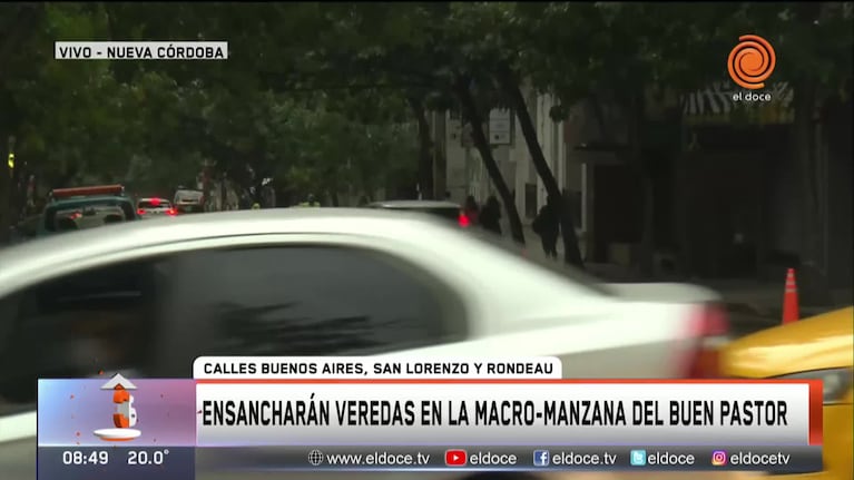 Cambios en la zona del Buen Pastor: ensanchan veredas