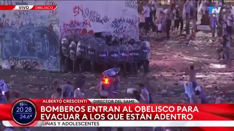 Los festejos terminaron con incidentes en el Obelisco