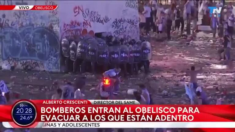 Los festejos terminaron con incidentes en el Obelisco