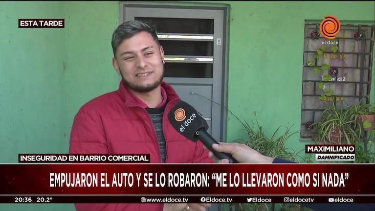 Le empujaron el auto y se lo robaron en 20 segundos