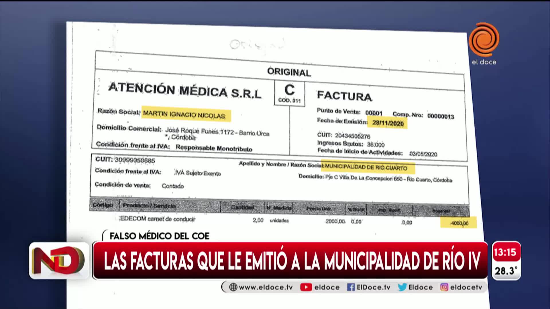 Trabajó y cobró: las facturas del médico trucho a la Municipalidad de Río Cuarto