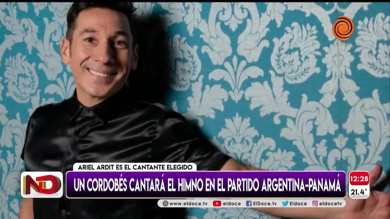 Ariel Ardit, el cordobés que cantará el himno en el amistoso Argentina-Panamá