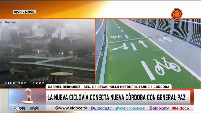 Así quedó la ciclovía en altura de Córdoba