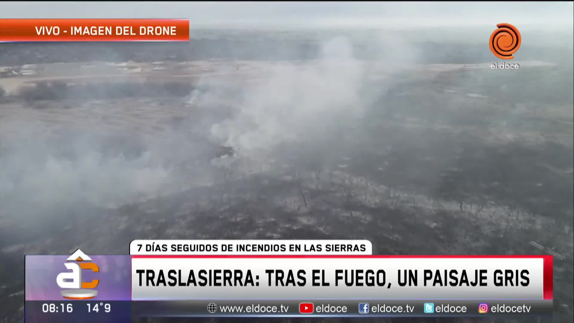 El paso del fuego desde el drone