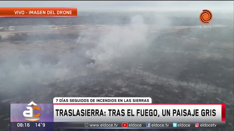 El paso del fuego desde el drone